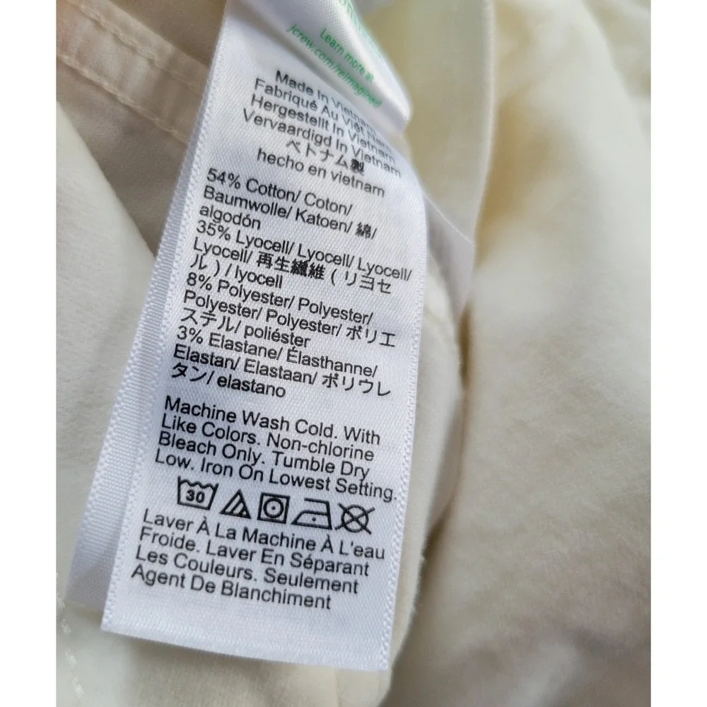 J.Crew Wide-Leg Velvet‎ Sailor Trouser Women's Size 29 Petite Ivory NEW